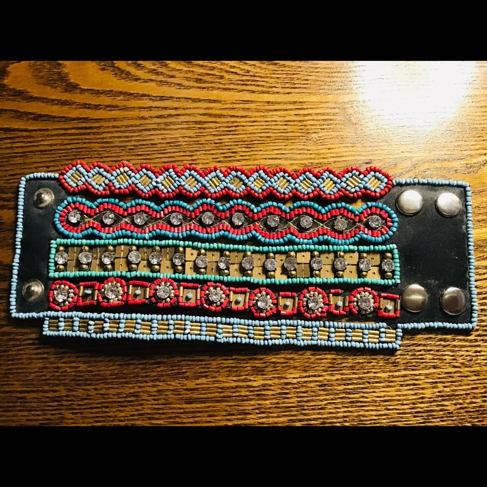 Wide beaded Bracelet